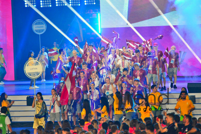 Баку, 21 июля 2019. В  столице Азербайджана состоялось открытие XV Европейского юношеского летнего олимпийского фестиваля